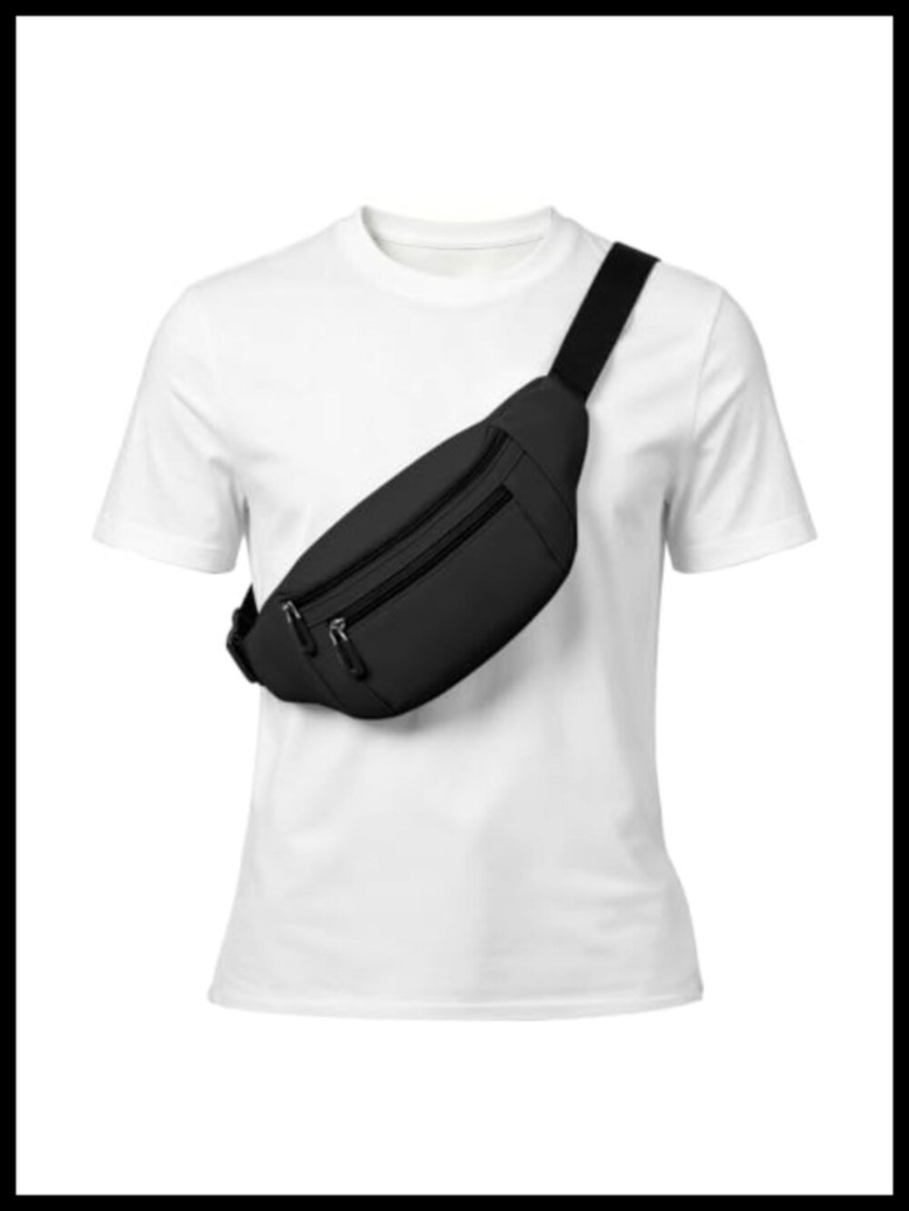 Lightweight Water Resistant Waist Pack Crossbody Belt Bag 3 Zipper Pockets